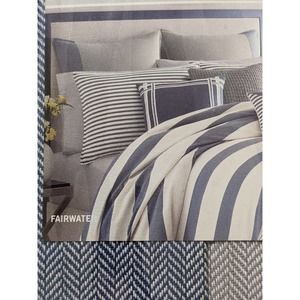 Nautica Fairwater European Euro Pillow Sham Cover NEW BLUE GRAY